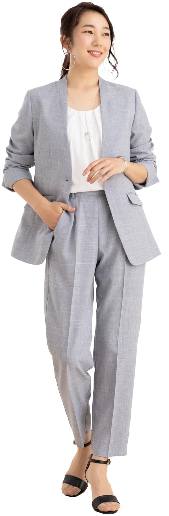 超美品☆【アッドルージュ】ノーカラー　パンツスーツ　デオドラント　17 2XL Amazon | [アッドルージュ] スーツ レディース 春 夏 クールビズ
