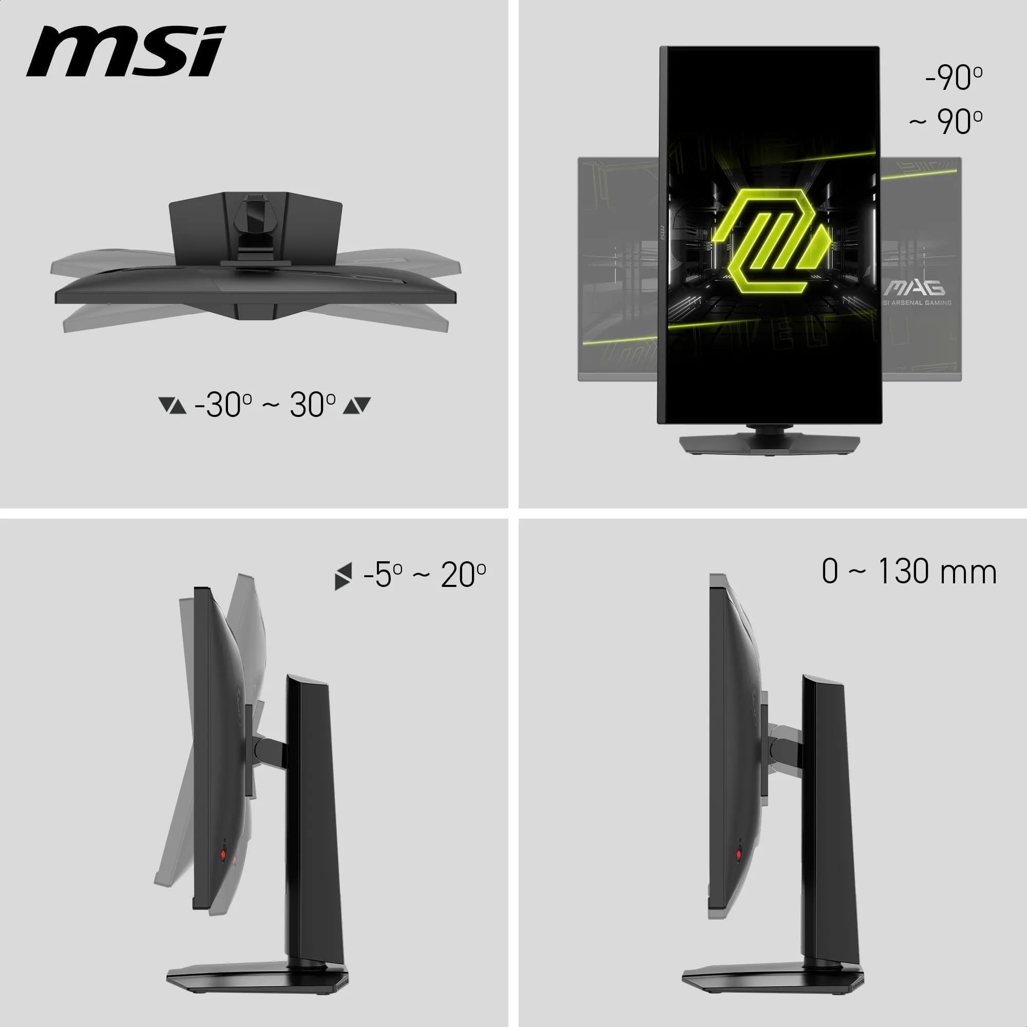 MSI MAG 275UPD E14 Gaming Monitor 27 Zoll 4K UHD IPS-Panel 3840x2160, 1ms, HDR Ready, Dual-Mode, AMD FreeSync Premium, Dual-Mode, HDMI 2.1, DP 1.4a, Höhen/Neigungsverstellbar, Schwarz