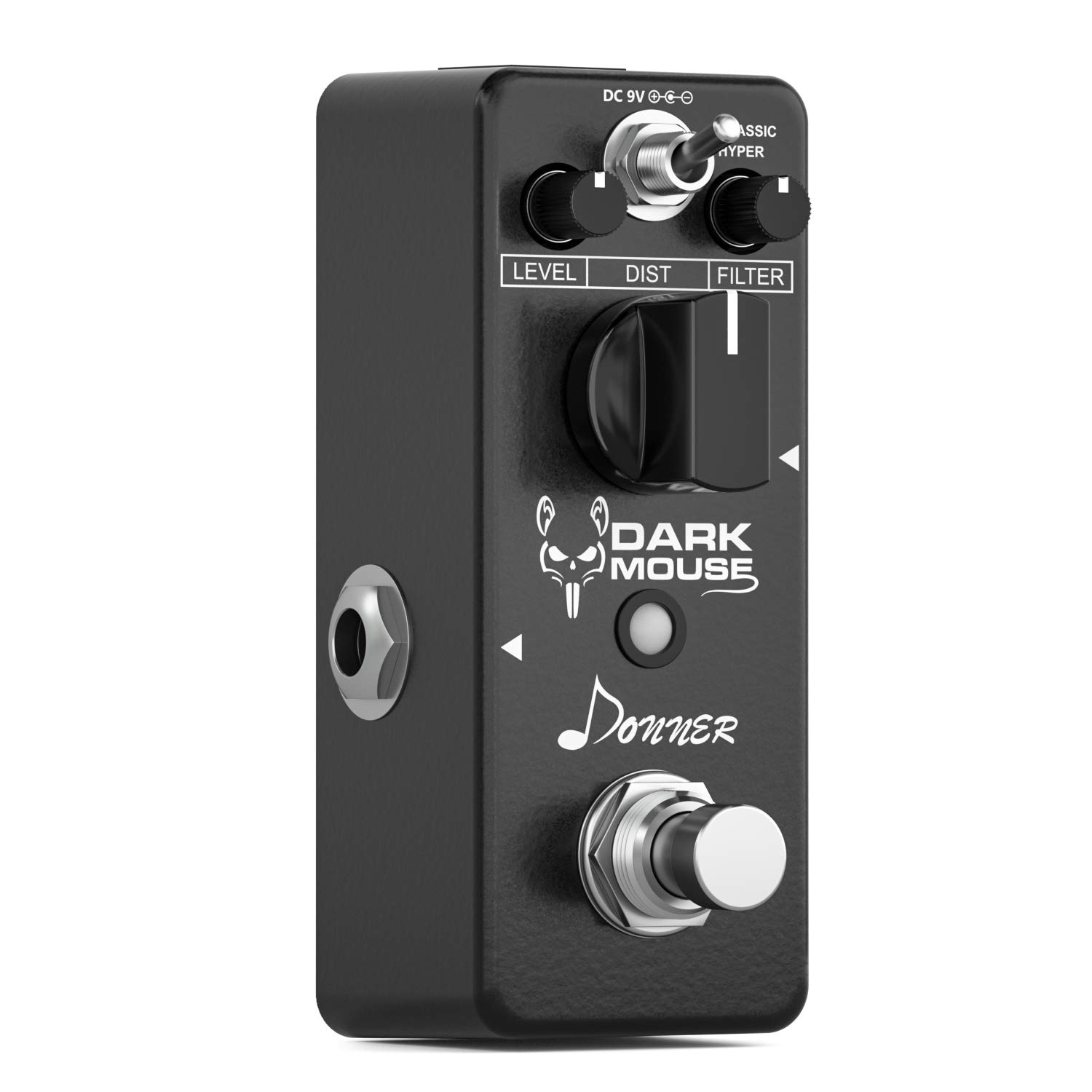Donner Distortion Pedal de Efectos, Dark Mouse Pedal de Efectos Guitarra, 2 Modos de Trabajo True Bypass