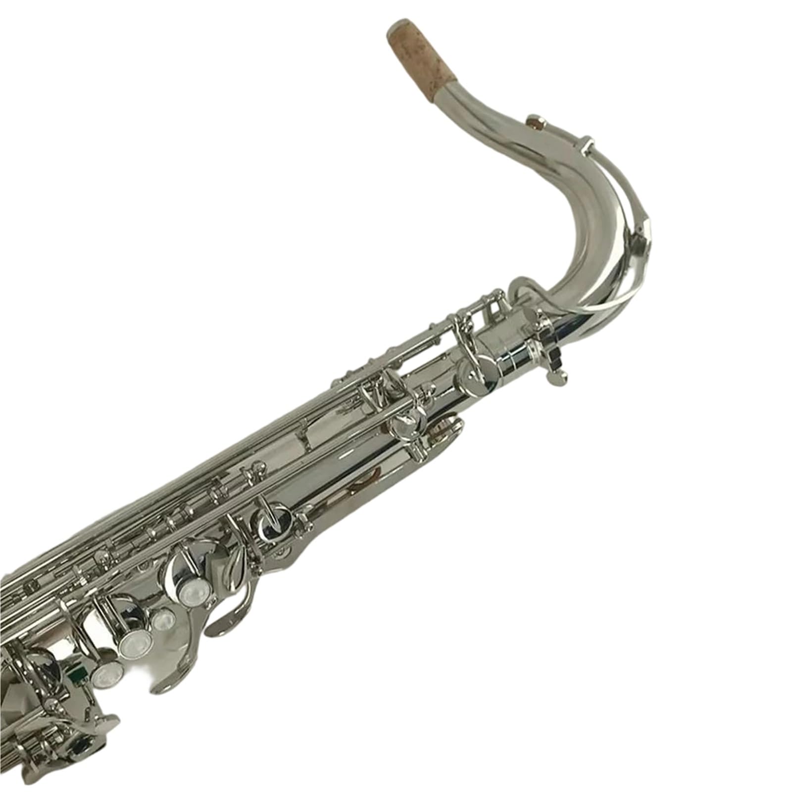 Saksofony Saksofon Tenorowy Srebrny Instrument Dęty Drewniany B Dur Z Futerałem I Innymi Akcesoriami