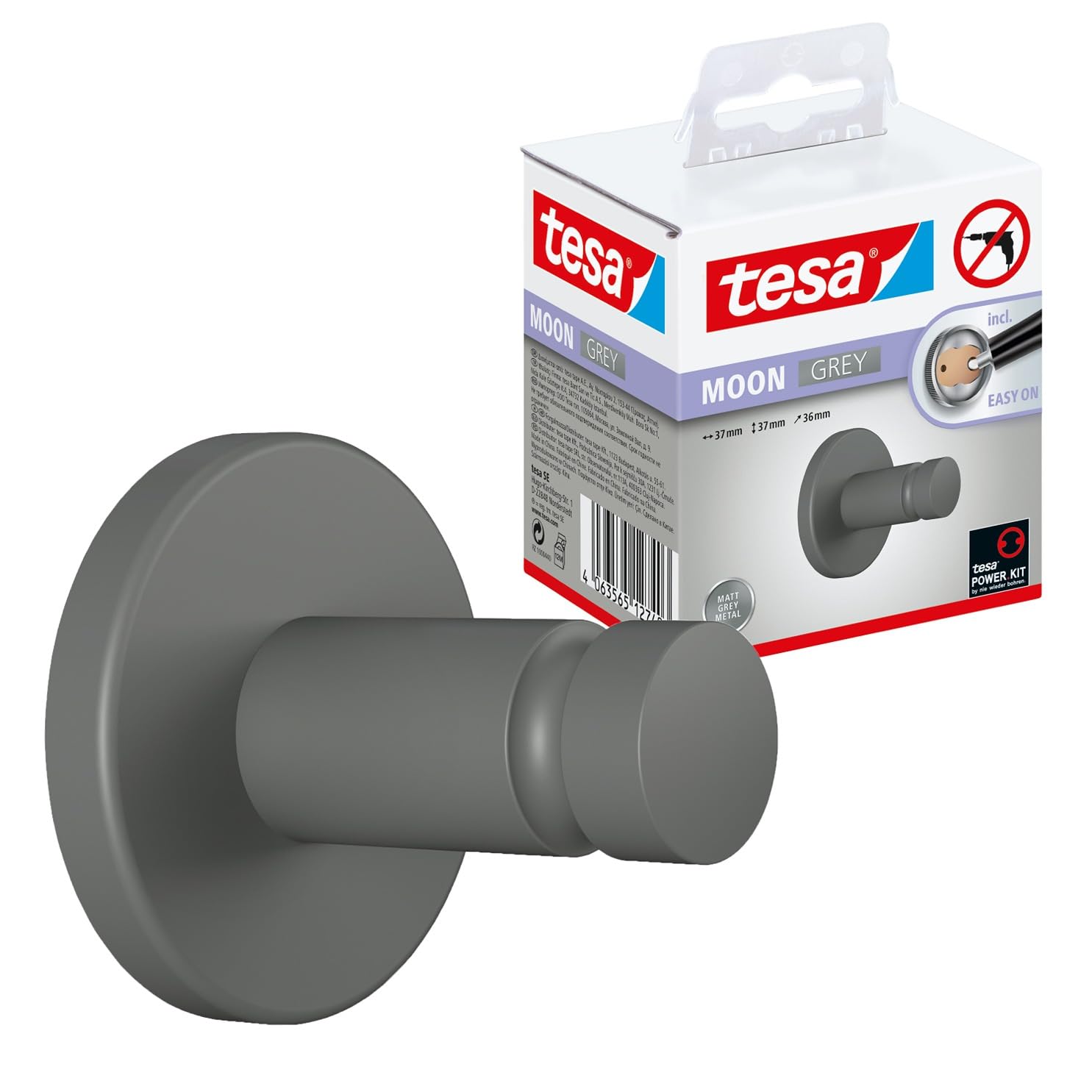 tesa 40583-00000-00 MOON towel hook Adhesive metal stylish & no dr...