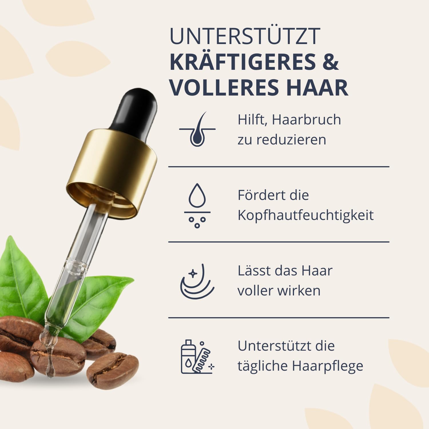 Golden Tree Hair Boost Serum – Haarserum, 50 ml | Koffein, Niacinamid, Saccharide Isomerate, Biochanin A & Rotklee-Extrakt, Haarwachstum Serum, Für dünner werdendes Haar