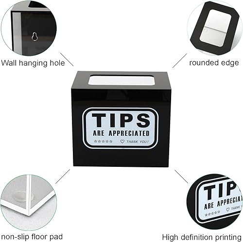 Miniatura 3 de XOHYW Tarro de recolección de puntas acrílicas, caja de boleta de sugerencia de comentarios de colección de donaciones, contenedor de almacenamiento