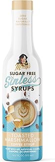 Sugar Free Toasted Marshmallow Sinless Syrup - Stevia Based, No Sugar Alcohols or Sucralose, No Artificial Sweeteners, Natural Ingredients, Coffee Tea Cocoa Dessert, Keto Friendly, 1 Pack