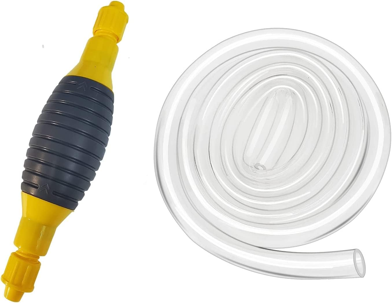 WE-CEF High Flow Siphon Hand Pump, Manual Car Fuel Transfer Pump with Syphon Hose Tube Pipe Hose Clamps for Lawn Mowers Gas Gasoline Petrol Diesel Oil Liquid Water Fish Tank