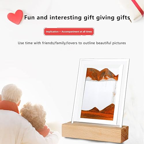 Miniatura 10 de Lámpara de mesa de pintura de arena movediza lámparas de decoración de reloj de arena giratoria de 787 pulgadas arte de arena creativo movimiento