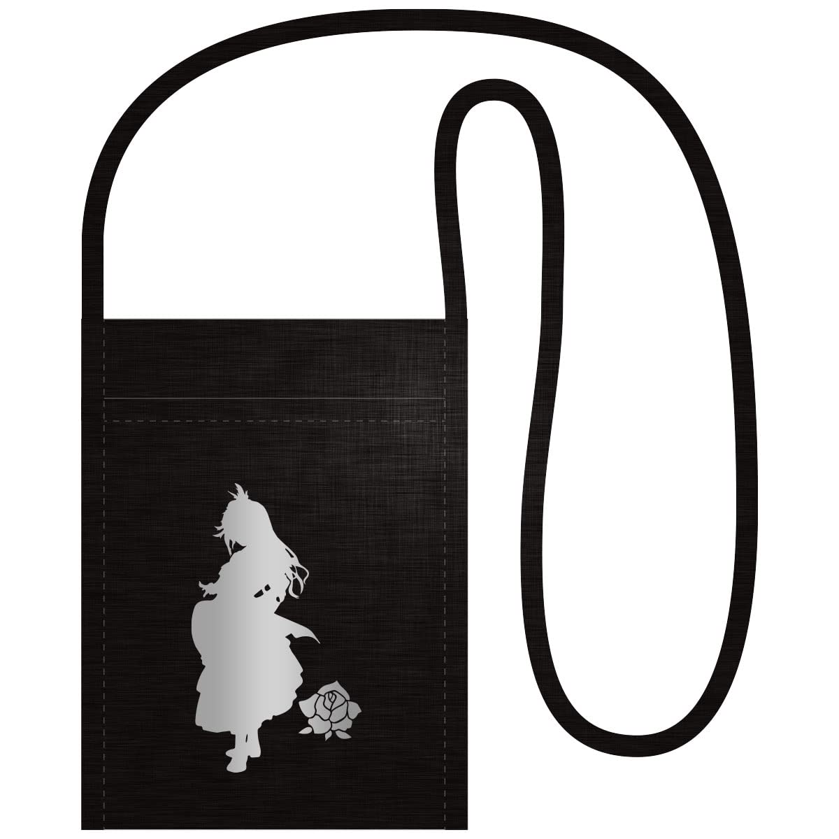 サコッシュ スマホ ショルダー 氷川紗夜 黒×銀 049-A-S