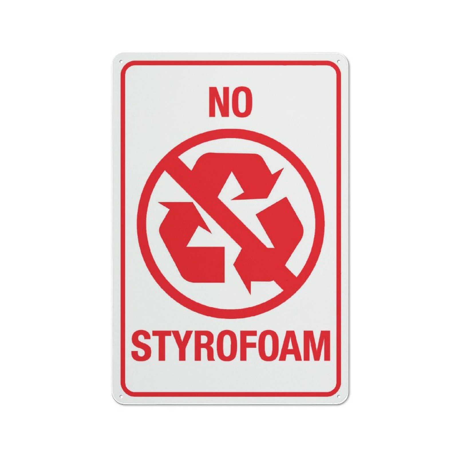 No Styrofoam Sign Warning Tin Sign Home Kitchen Farm Garden Garage Wall Decor 12X8Inch