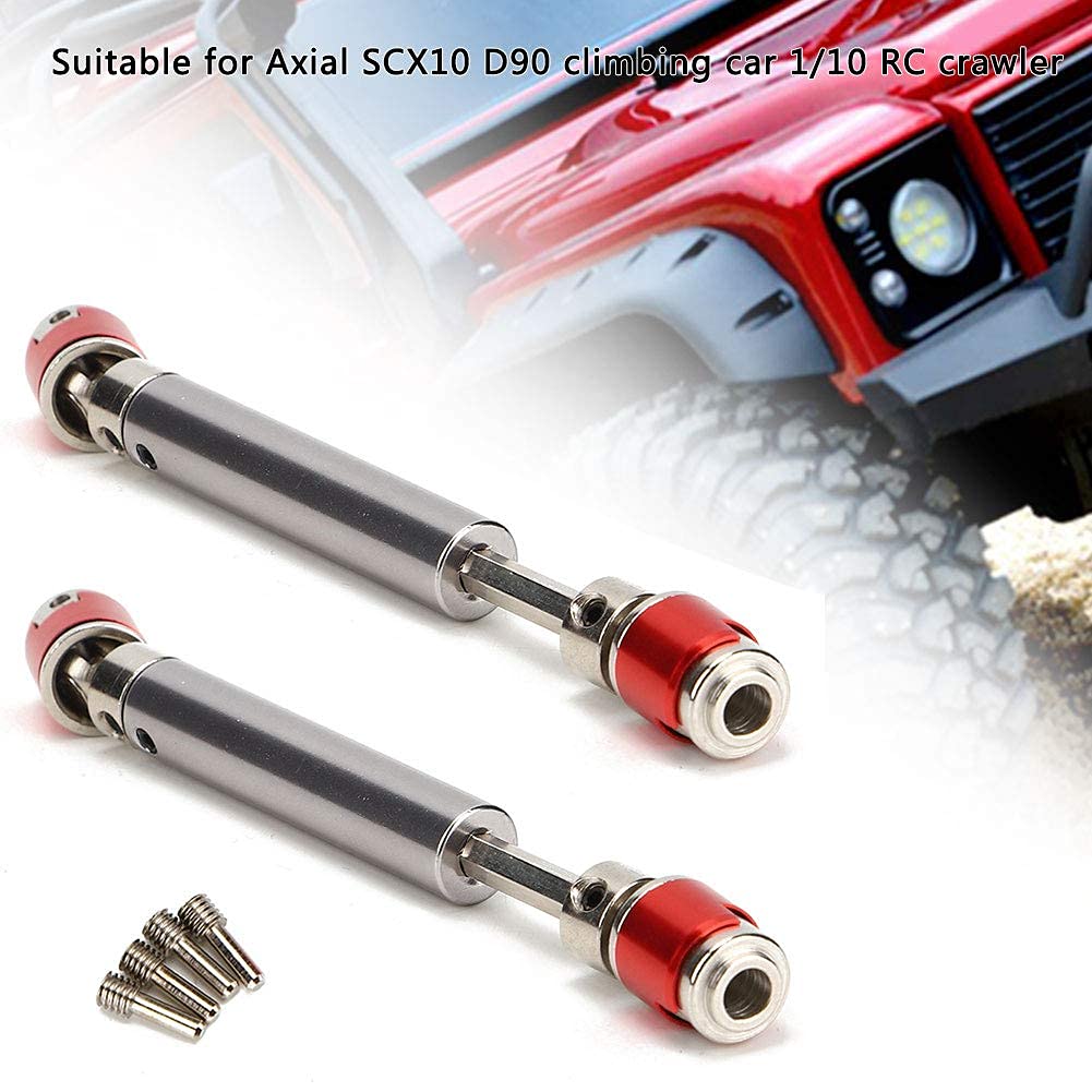 Drfeify Juego de Eje de transmisión de Engranaje de Metal de 2 Piezas Apto para Piezas de automóvil axiales SCX10 D90 1/10 RC Crawler