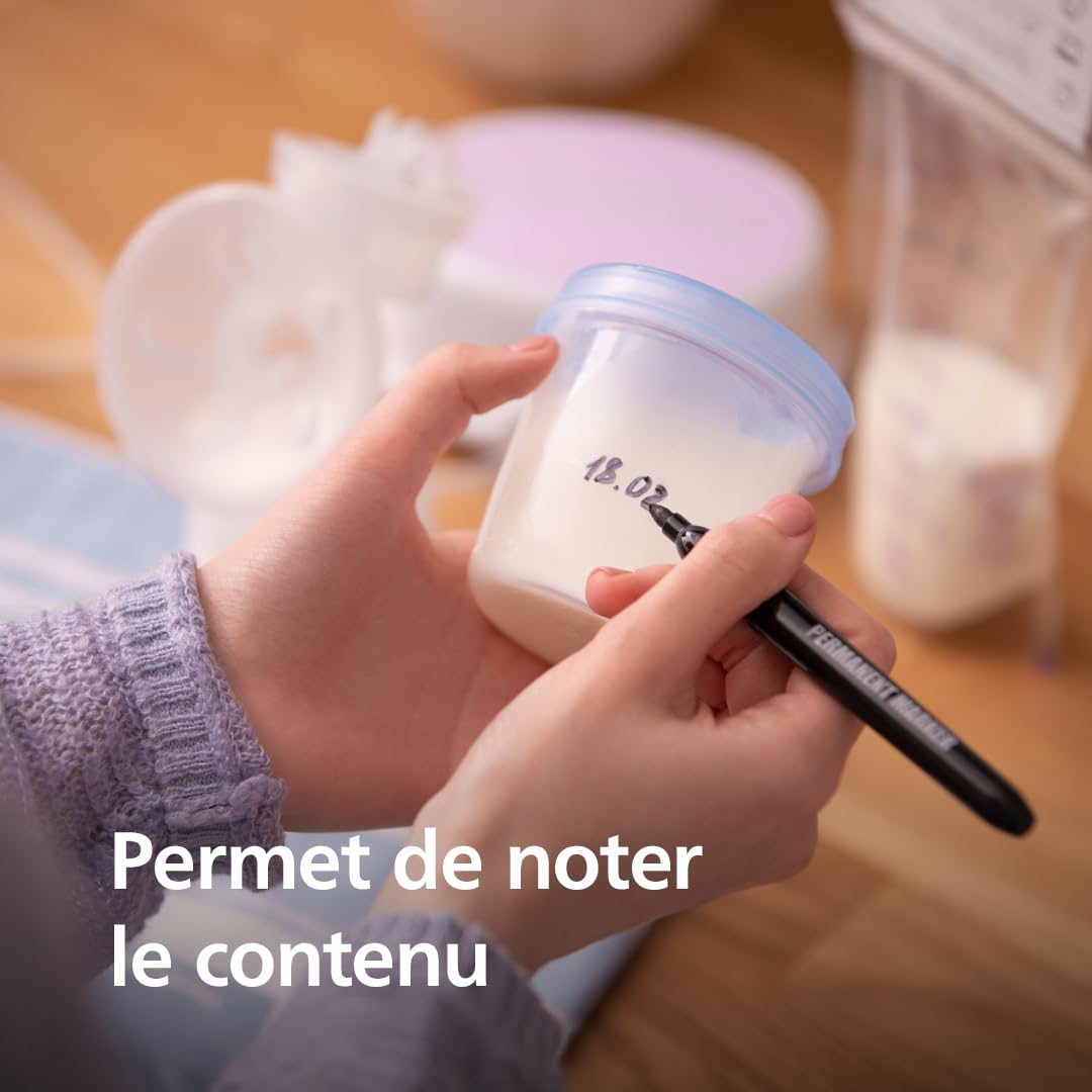 Philips Avent - Pots de conservation 180 ml et 240 ml avec Couvercles associés et Cuillère de Sevrage, modèle SCF721/20