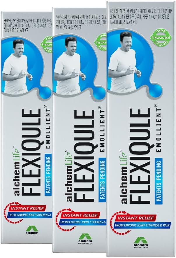 AlchemLife FlexiQule Emollient Natural Care for Joint Stiffness and Pain (Pack of 3)