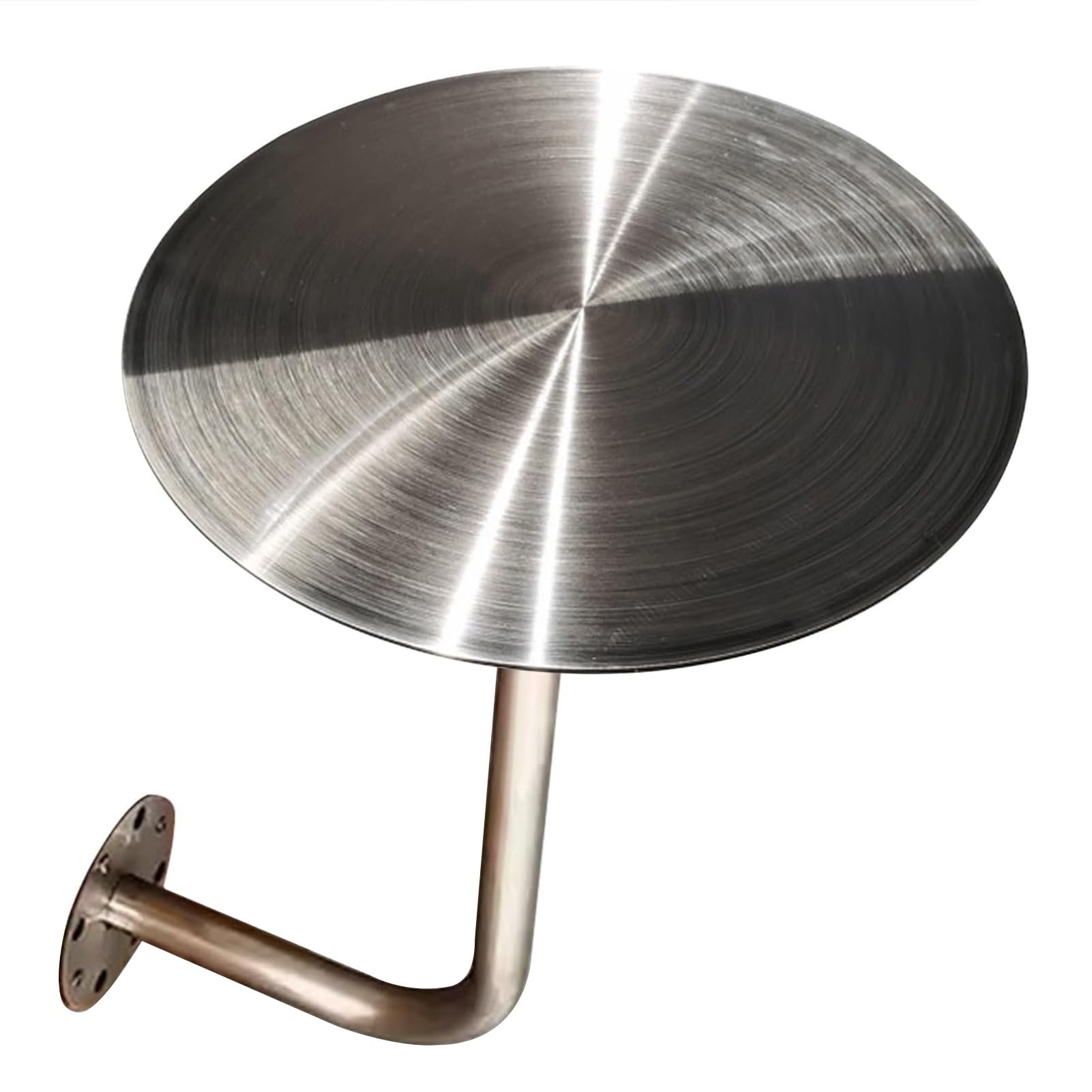 Tavolo da bar moderno, tavolo da cocktail in acciaio inox rotondo, tavolo da bistrot, tavolo da cucina a forma di L da parete, per colazione e pranzo, argento