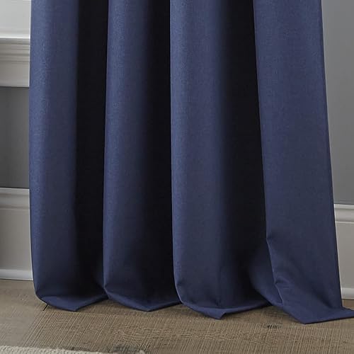 Miniatura 4 de Stratford Park Panel de cortina individual con ojales térmicos opacos, tamaño del cabezal 1.6 pulgadas, opaca, azul marino, incluye: panel de