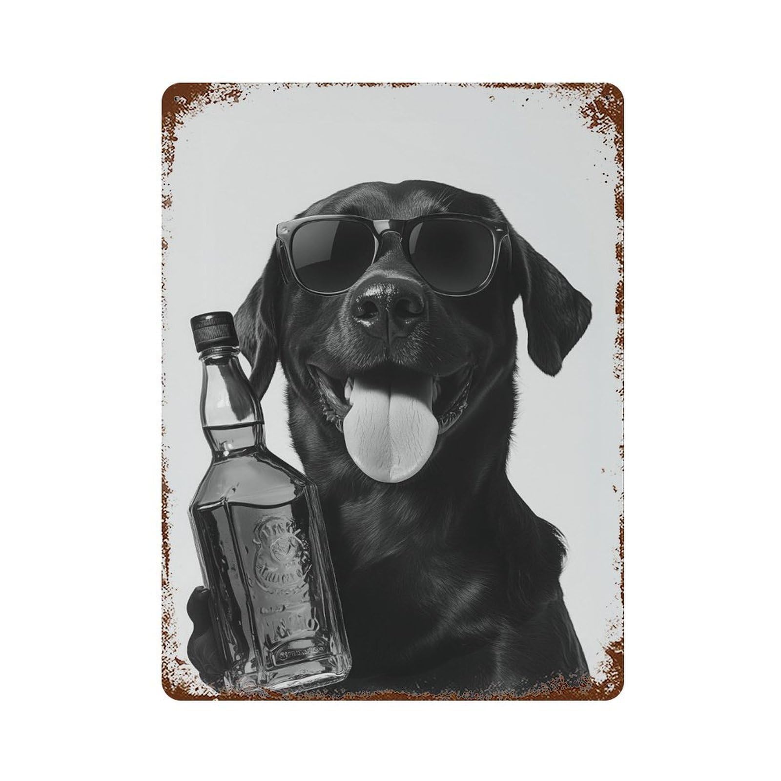 xiaoxiaoshen Labrador And Whiskey Art Print Wall Decor Art Metal Tin Poster Modern Home Decor Art Home Bar Shop Decorations Vintage Sign 40x30cm