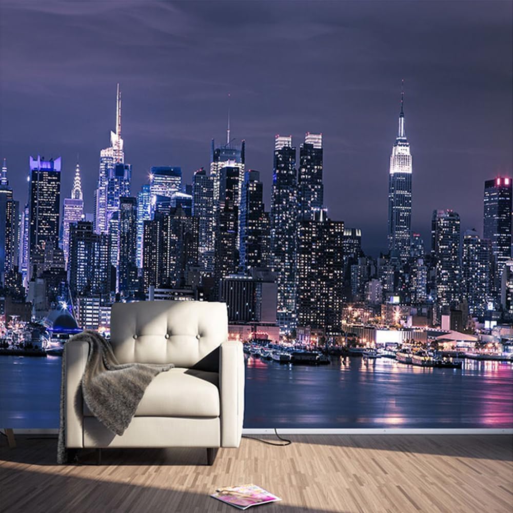 Papier Peint Panoramique New York pour Salon et Chambre d'Enfant Poster Ville 3D