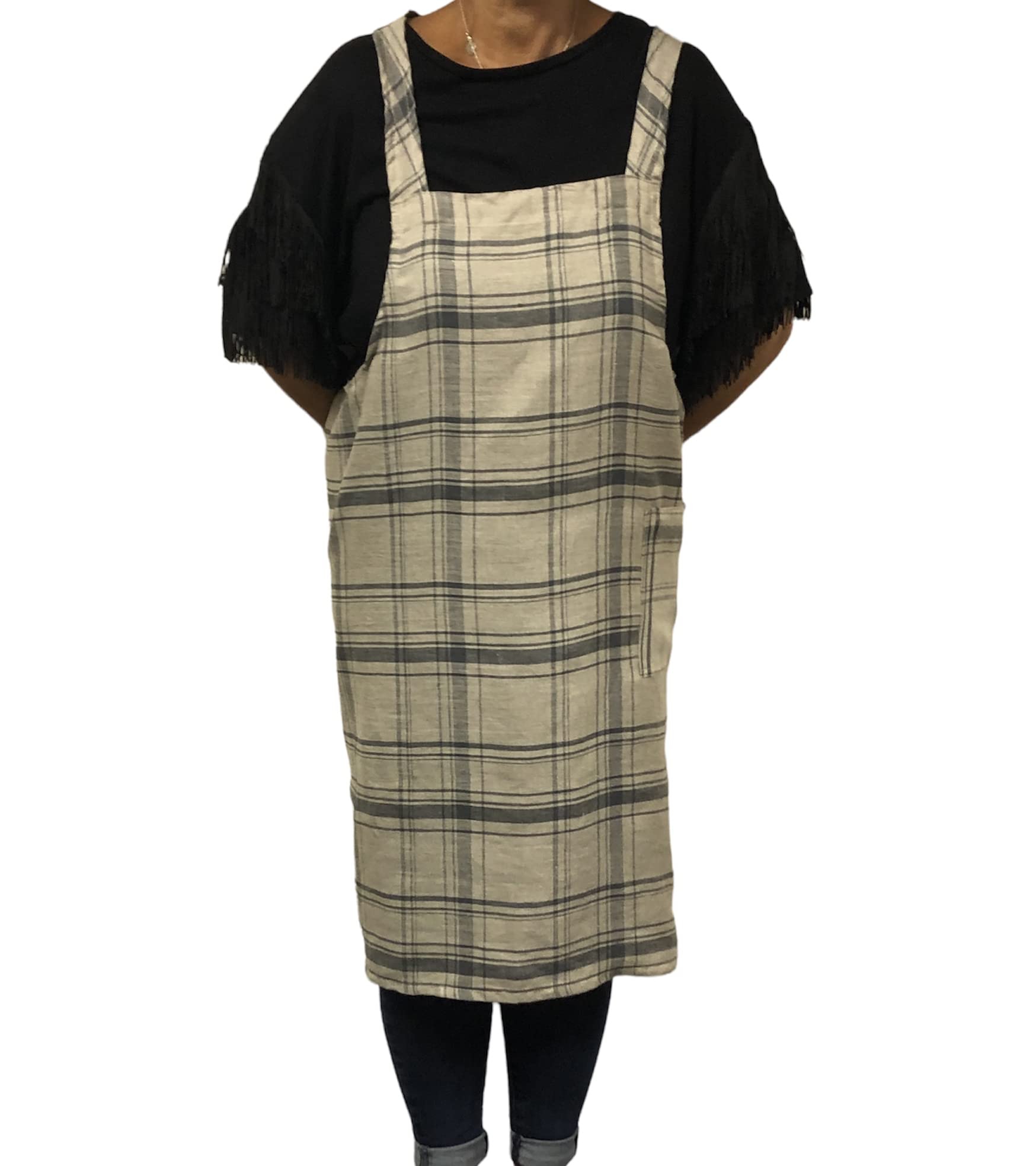 Norfolk Sewing Company Grey / Beige And Linen Apron
