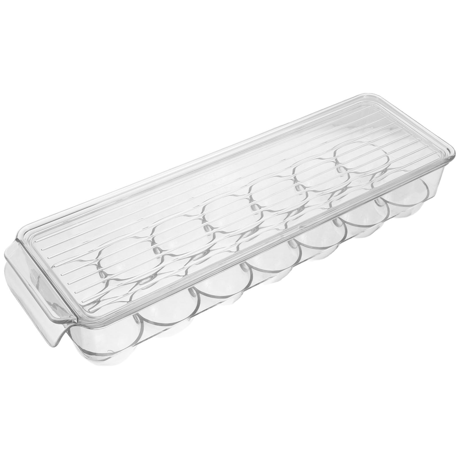 Caja para huevos con tapa transparente y asa organizadora para congelador y refrigerador