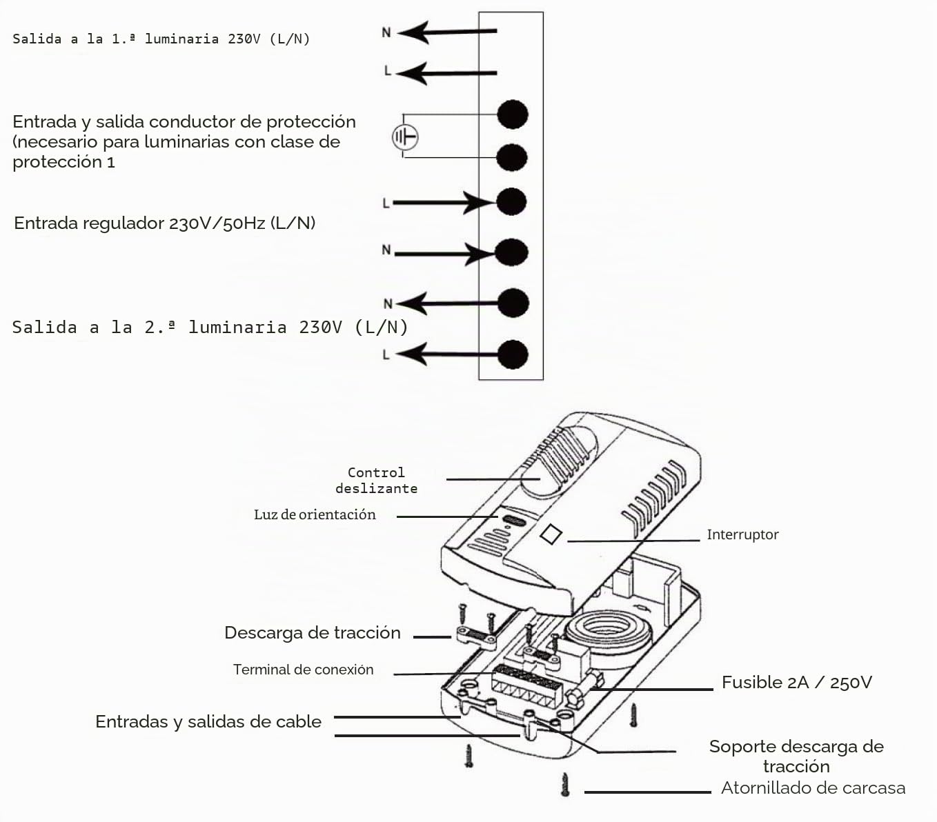 ChiliTec Interruptor de pie con dimmer, LED 3-100 watts, interruptor ON/OFF, control deslizante infinitamente variable, para lámparas regulables
