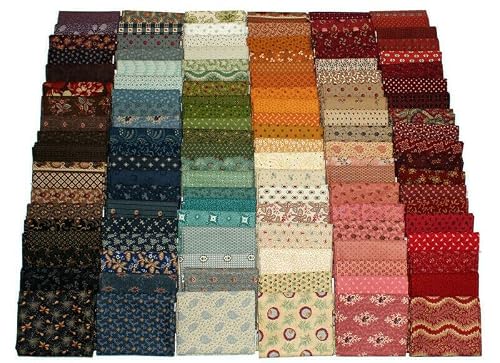 Quality Fabric 10 Fat Quarters Civil War Historical 1800's Reproduction Cotton Fabric