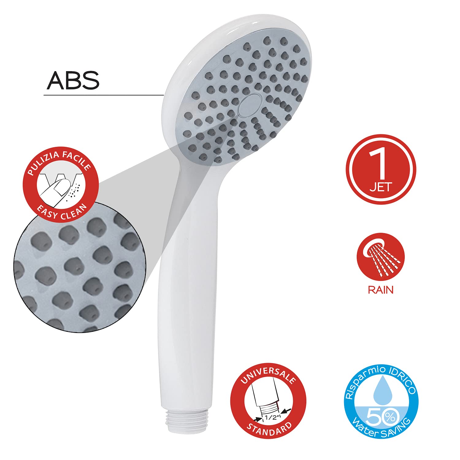 Douchette Chromée Go Stop 2 Jets économie D'eau