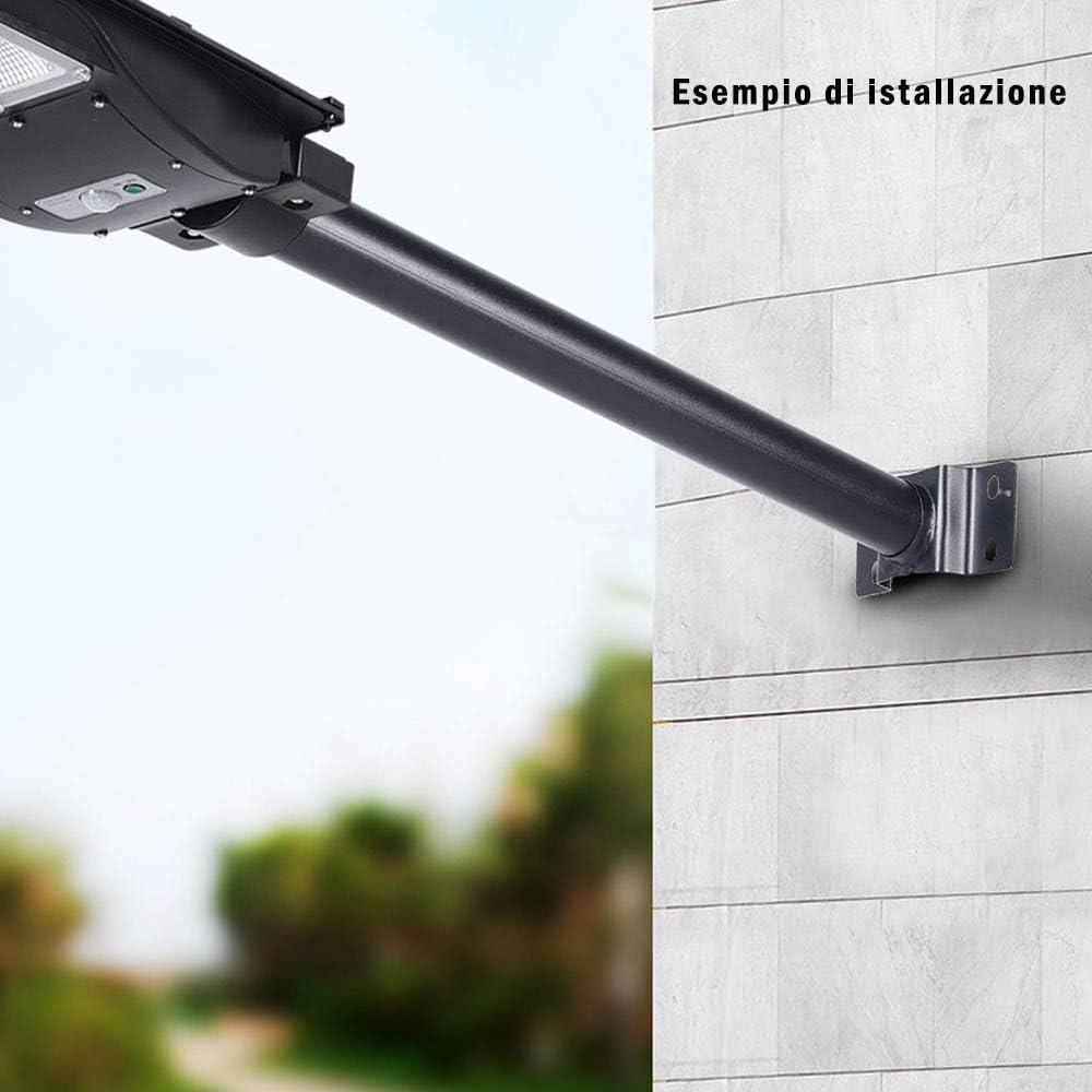 Vetrineinrete® Staffa supporto a muro per lampione stradale palo braccio per faro in metallo 45 cm