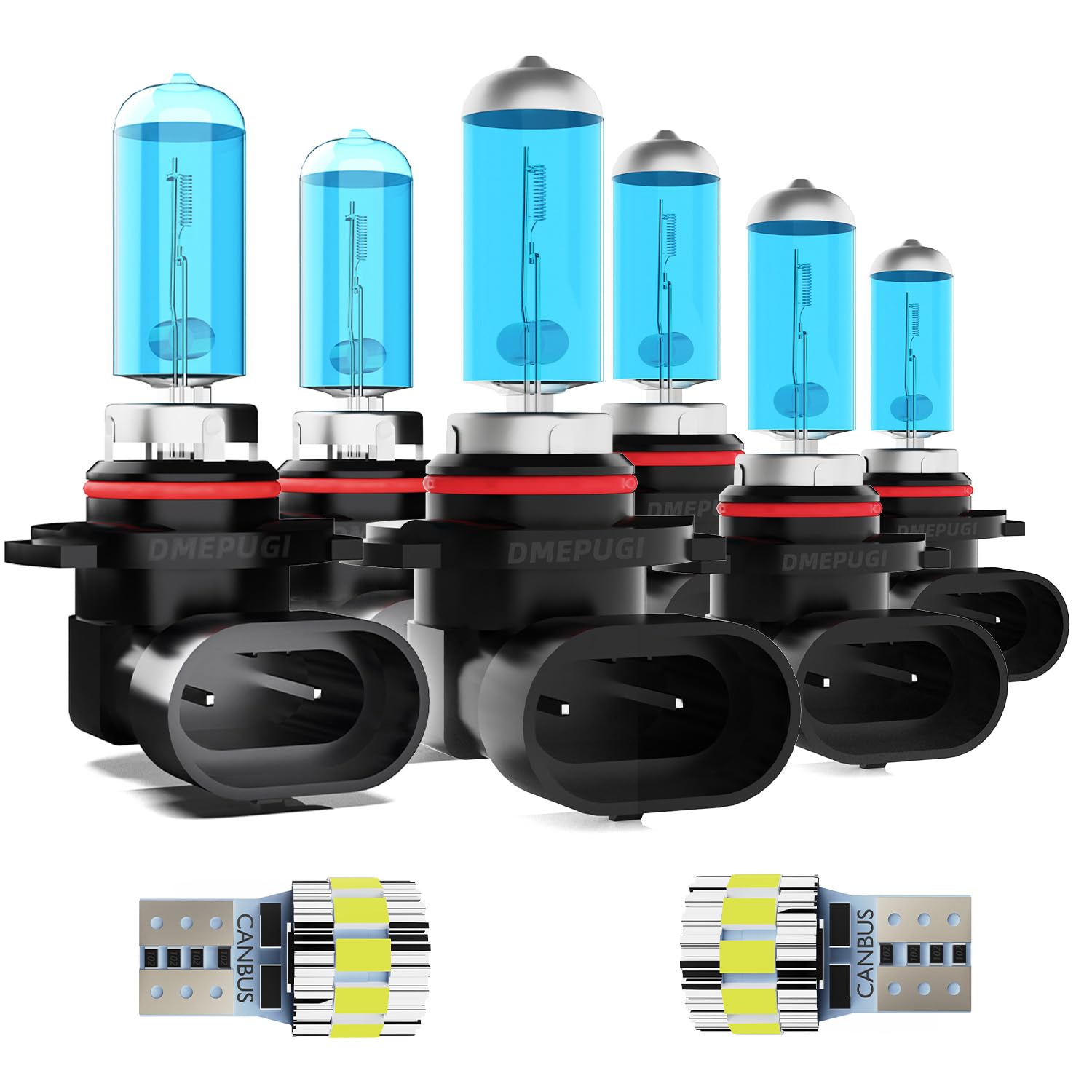 Headlight Bulbs Fit For Toyota Matrix 2003-2008, 9005 High Beam + 9006 Low Beam + 9006 Fog Lights Halogen Light Bulb + License Plate Lights, 6000K White Light,Pack of 8