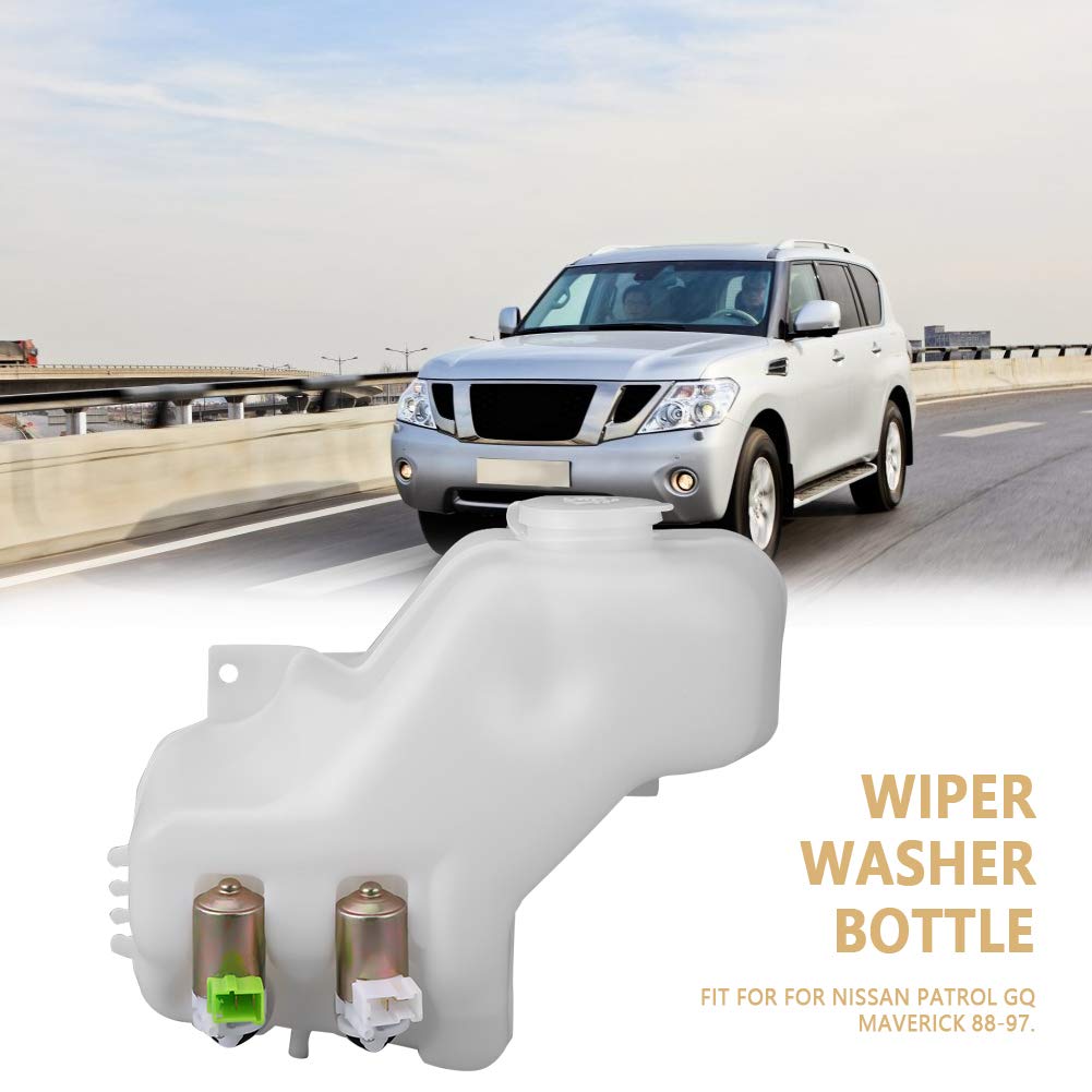 Bottiglia lavavetri tergicristallo, Kit Vaso Serbatoio Pompa a 2 Fori, Kit Serbatoio Bottiglia Pompa lavavetri, per Nissan Patrol GQ Maverick 88-97