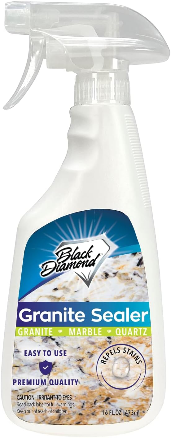 Black Diamond Stoneworks Granite Sealer: Seals & Protects, Granite, Marble, Travertine, Limestone & Concrete Counter Tops. Works Great On Grout, Fireplaces and Patios. .473 Liters.