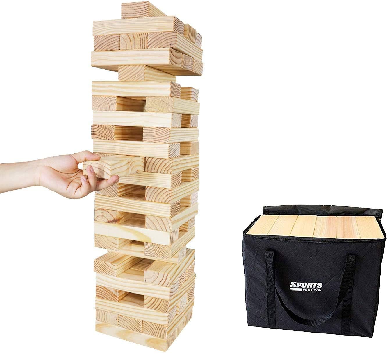 Indian Decor. 75880 Home Giant Tumbling Tower 60 Large Wooden Blocks (Stackes to 5+ Feet), Jumbo Lawn Outdoor Games Set for Adults and Kids for Farm House Parties and Kitty Parties (B0C8V4V1J5) Amazon Price History, Amazon Price Tracker