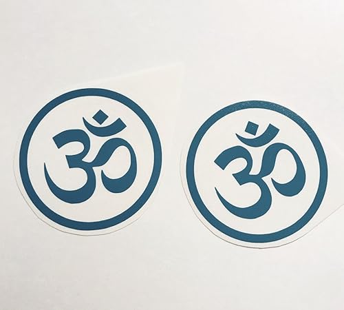 OM Teal Two Pack Vinyl Decal  Sacred Symbol Yeti Cell Phone Sticker
