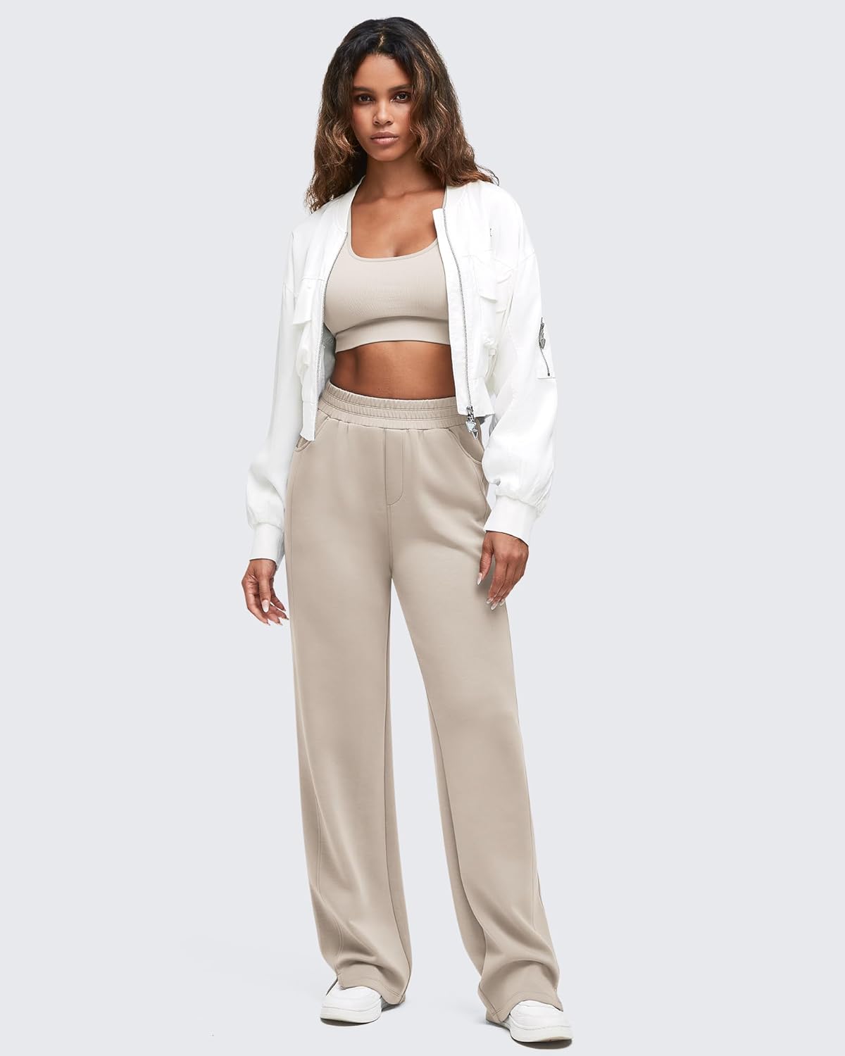 G4Free Smoofit Modal Soft Women Wide Leg Sweatpants High Waisted Side Slit Casual Pants with Pockets Petite/Regular/Tall - Image 2