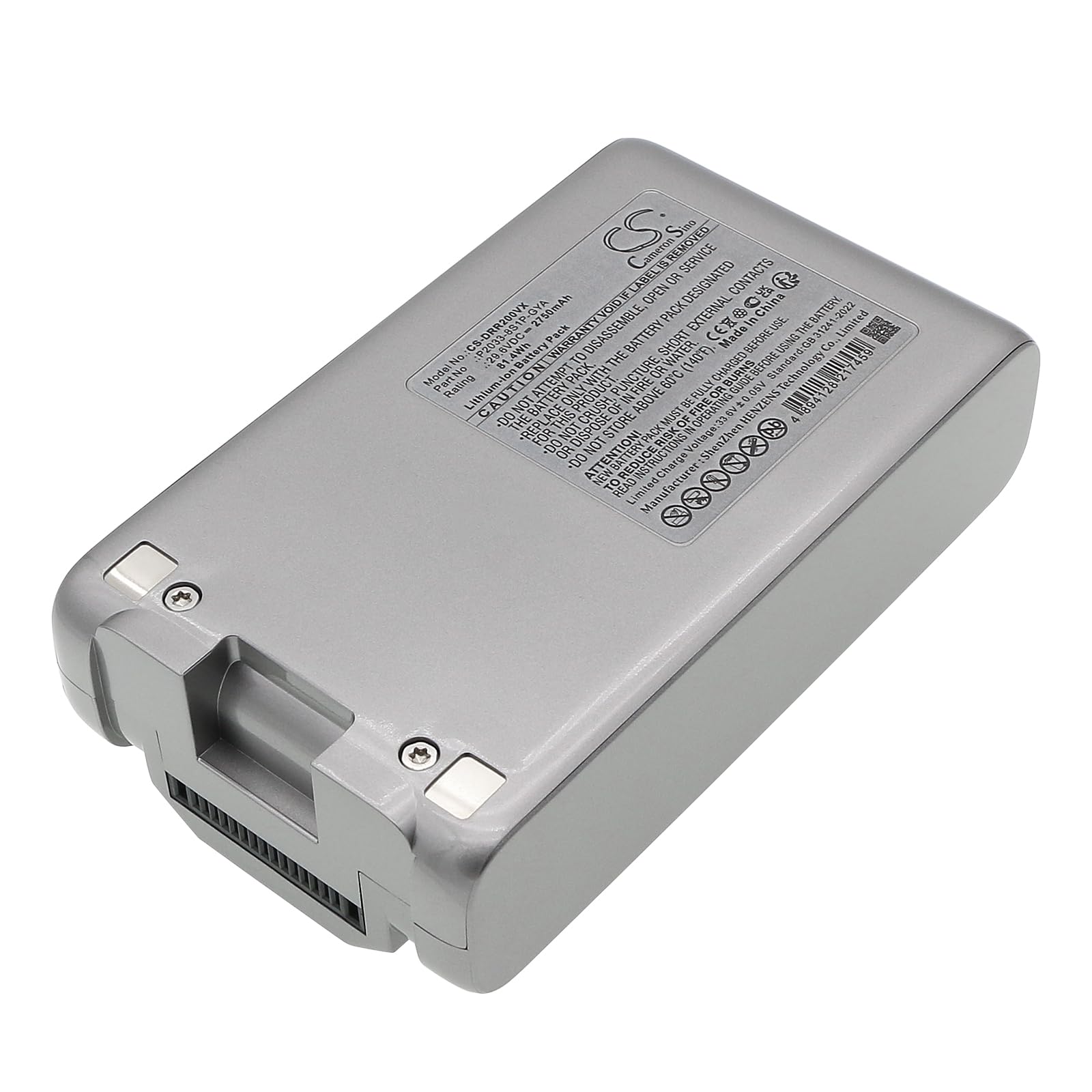 Batteria di ricambio per Dreame R20 PN: Dreame P2033-8S1P-GYA, 2750 mAh/81,4 Wh