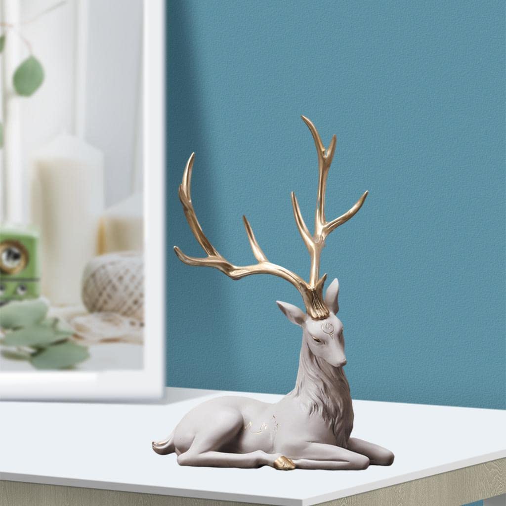 木製　木彫り　トナカイ　鹿　置物　セット　大小2体 ce3cdb539cd8d33ac2f3d8740ecf78