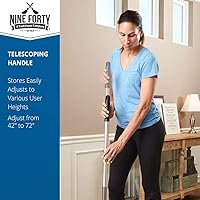 Vista 8 de Mopa de nylon para polvo con mango y marco de extensión de cambio rápido de aluminio Nine Forty de resistencia industrial, escoba para pisos