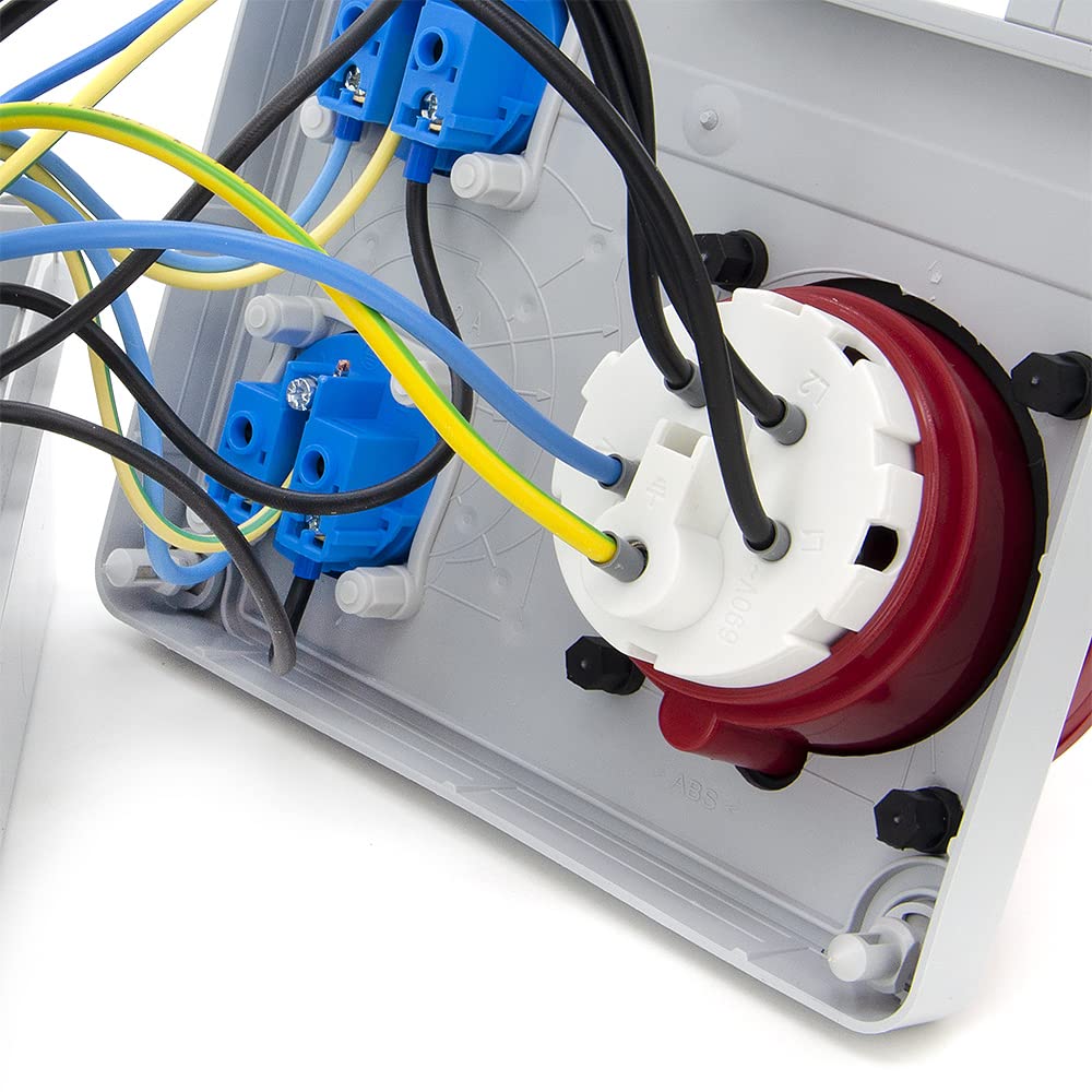 ELS Elektrotechnika Distributore di corrente da parete, vuoto, 3 x 230 V e 1 x CEE 32 A per retrofit con dispositivi modulari, cablaggio, per interni ed esterni
