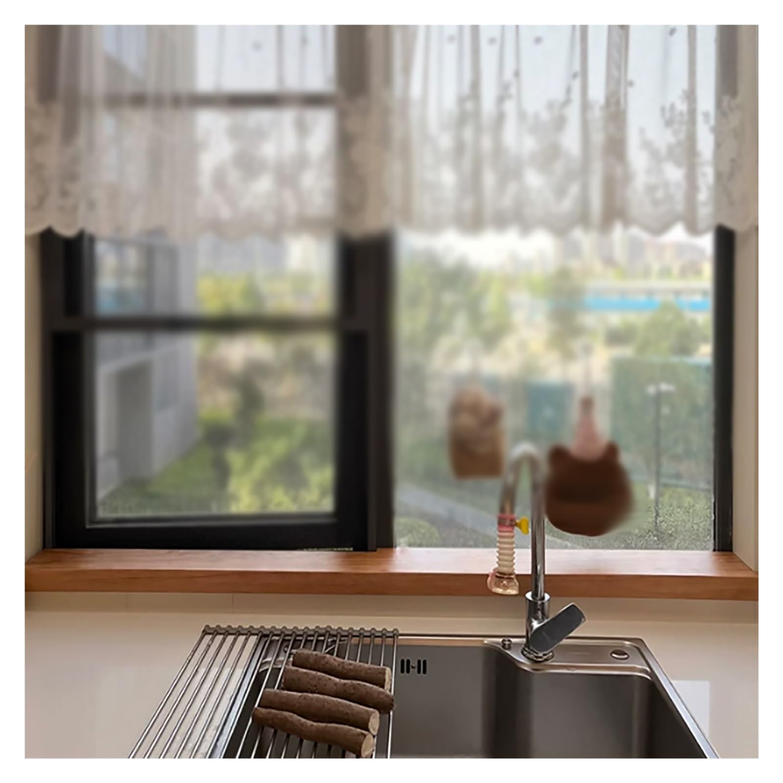 CHZDPP 2 cm/0.8" Thick Window Ledge Extender, Wooden Windowsill Extender with Multi-size Option, Countertop Extension for Narrow Window/Drying Platform(Beige,23.6"x6"/60x15cm)
