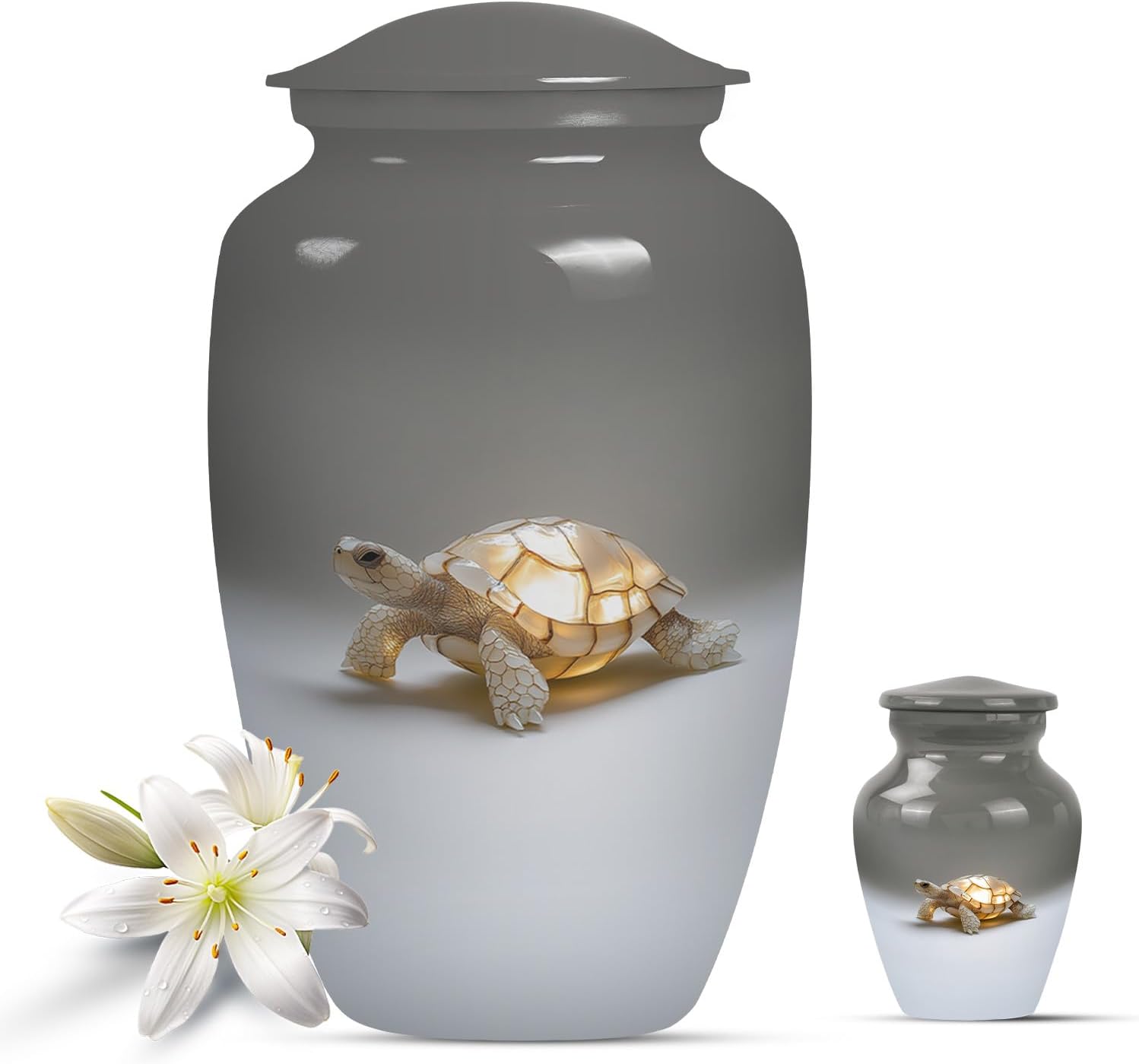 Turtle Haven Urn - Small Urns for Human Ashes Keepsake - Urn for Ashes for Women - Urn for Ashes Adult Male Large - Decorative Urns for Human Ashes - Funeral Cremation Urns - Combo 1 Large & 1 Small