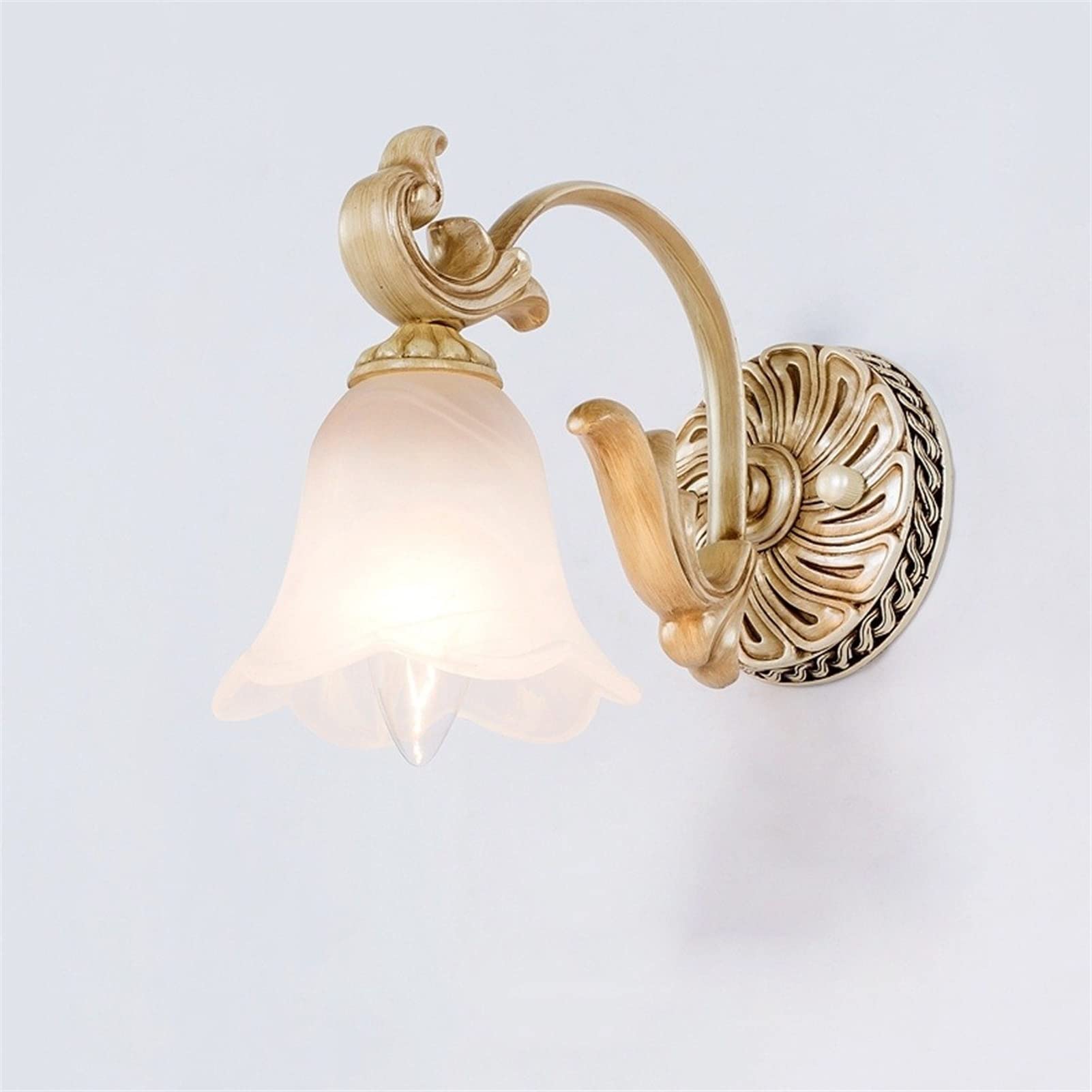 JKJZSALJ Modern Wall Sconce, European Wall Light Modern Copper Glass Wall Lamp European Antique Brass Wall Light Sconce Resin Living Room Bedroom Mirror Restaurant,Glass-Single Head,Glass-Single head