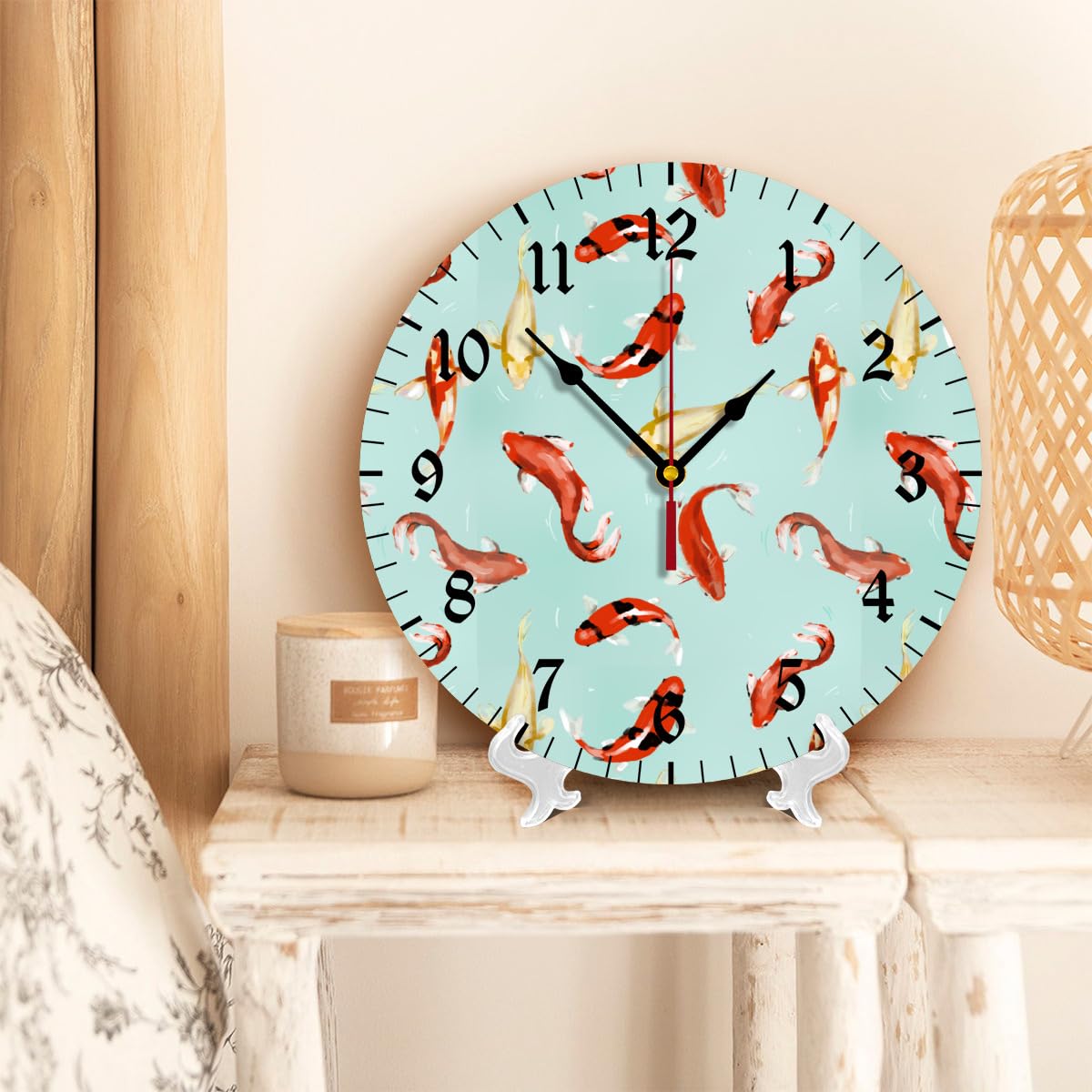 Amazon.co.jp: 掛け時計 錦鯉 金魚 魚柄 和風 飾る時計 壁掛け時計  
