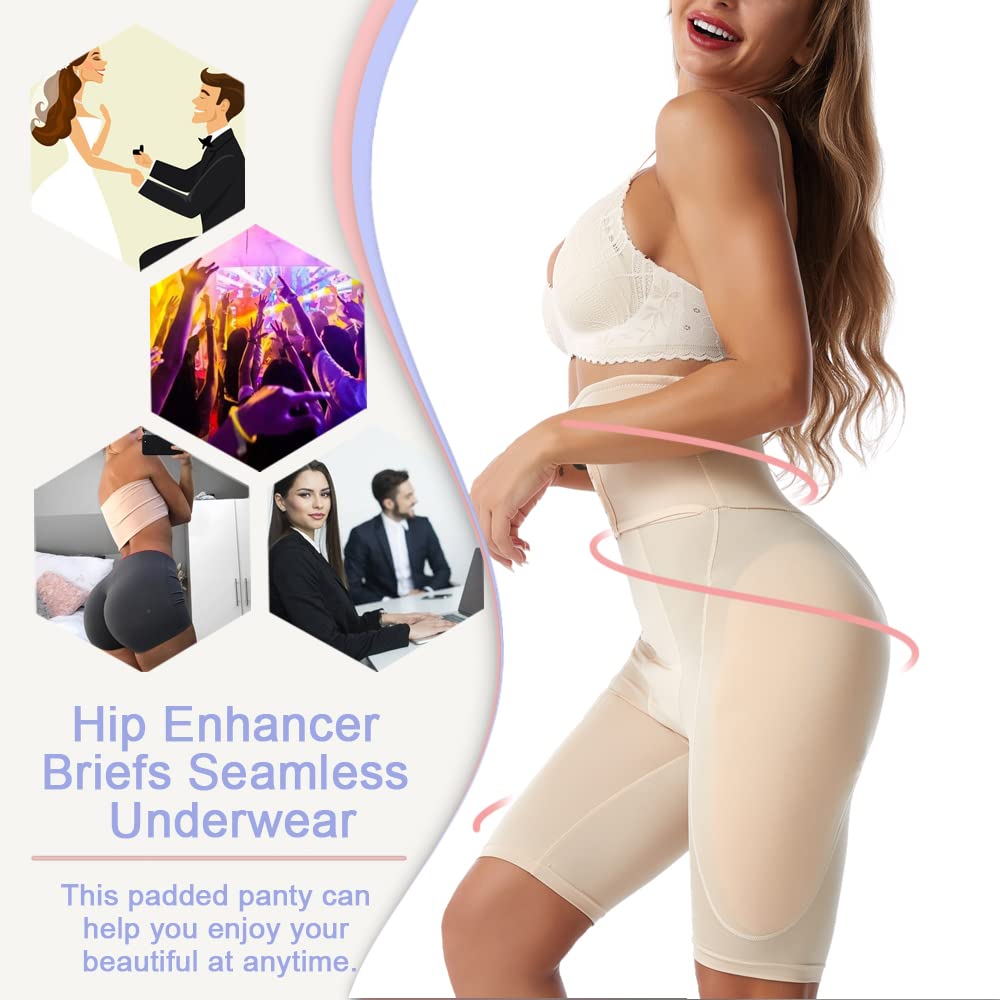 Pantalones Cortos Moldeadores De Cadera con Relleno Y Talle Alto para Mujer, Bragas con Control De Abdomen Y Realce De Glúteos con Gancho Ajustable. A 6XL