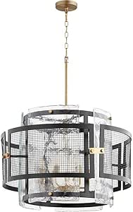 Cyan Design 11118 Panorama Chandelier, 6-Light 360 Total Watts, Noir/Aged Brass