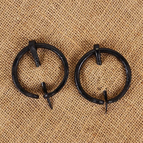 Viking Traders Large Viking Penannular Brooch Unisex For Cloak Shawl Black Rustic Finish Medium Size (Non Hole Type) #TOP7
