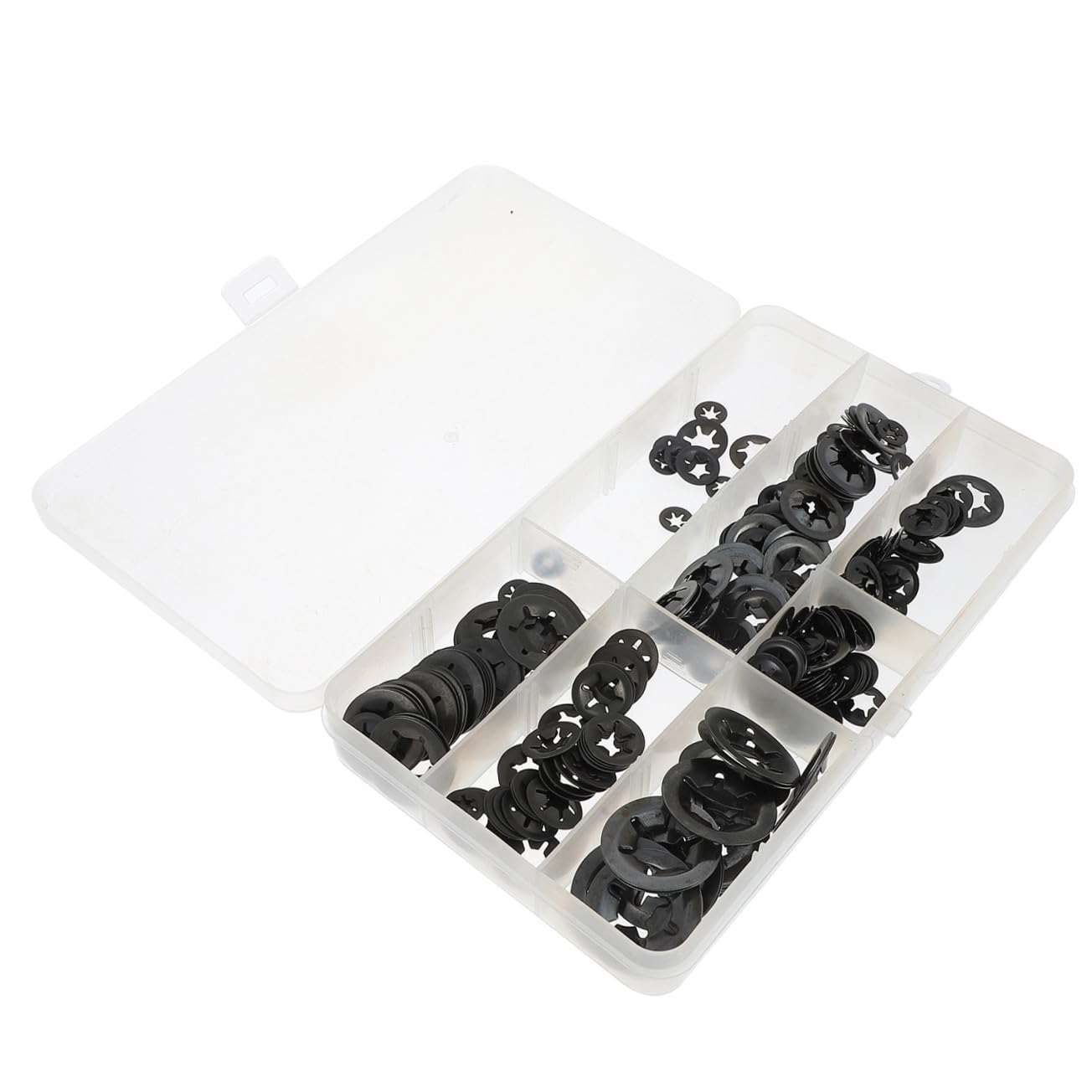 GALPADA 260pcs Manganese Steel Push-on Locking Star Tooth Washers Assortment Kit M3- for Industrial Fastening and Retaining Applications