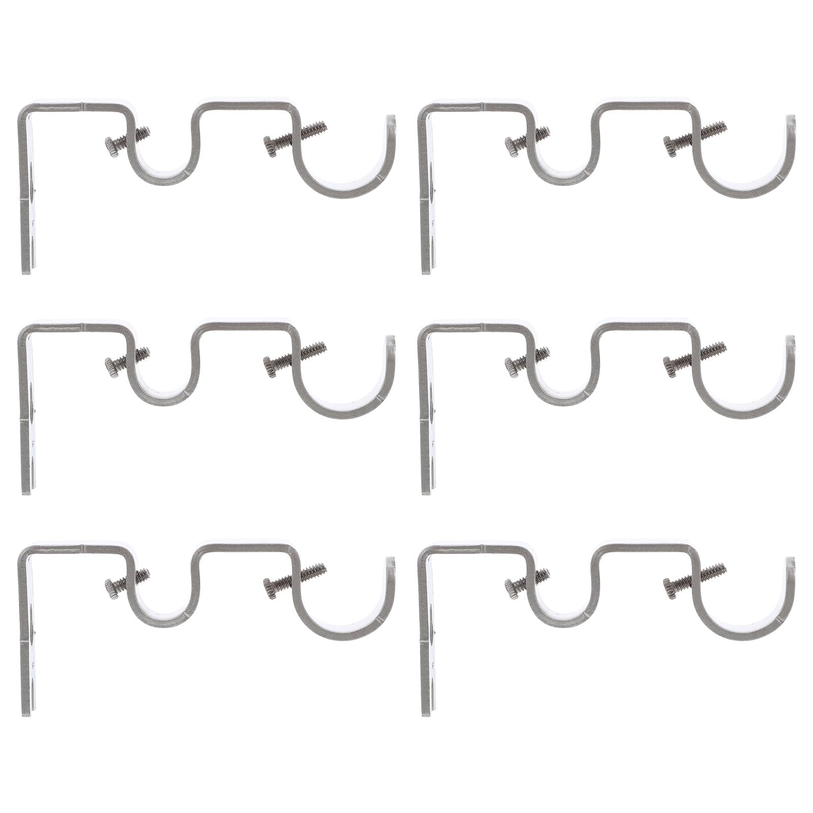 6 Pcs Supports de Tringle à Rideaux Argentés en Fer Supports Centraux Robustes pour Barres à Rideaux pour Poteau Romain pour Décoration Intérieure