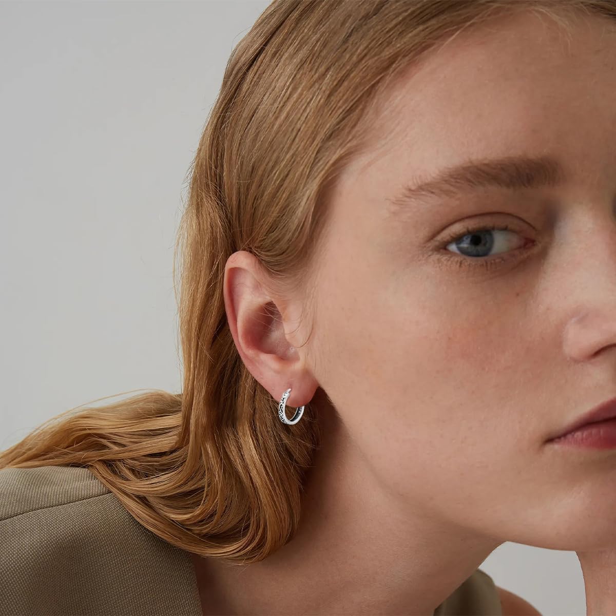 Sterling Silver Hoop Earrings Small Hoop Sun/Leaf/Triangle Huggie Earrings for Women Hypoallergenic - Image 5