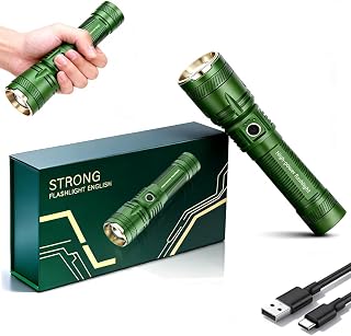 Rechargeable Flashlights 2000 High Lumen EDC Flashlight, Powerful Flashlight 5 Lighting Modes, Handheld Portable LED Flashlight for Home Emergency, Camping Adventure, Car Repair, Power Outage Relief