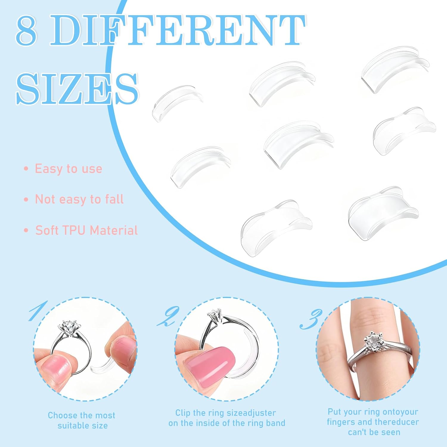 Ring Sizer Measuring Tool, 17 Pack Ring Sizers for Loose Rings, Ring Gauges with Finger Sizer Mandrel Ring Sizing Kit Spacers & Adjuster for Women Mens Rings Jewelry Measuring Repairing