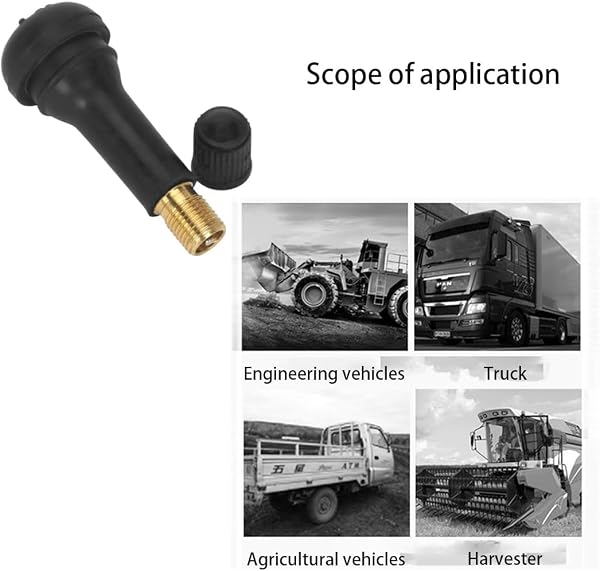 Les 5 Valves de Jante universelles,Vannes en Caoutchouc TR413,Valve Pneu Voiture, Voiture Pneu Tubeless Valve Bouchon,Noir - 5