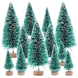 12 Stück Mini Weihnachtsbaum Künstlich Kiefernbaum 4.5/6.5/8.5/12.5cm Tannenbaum Miniatur Weihnachts Baum mit Holzsockel Tanne Künstlicher für Weihnachten Party Weihnachtsdeko Tischdeko Schaufenster