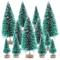 12 Stück Mini Weihnachtsbaum Künstlich Kiefernbaum 4.5/6.5/8.5/12.5cm Tannenbaum Miniatur Weihnachts Baum mit Holzsockel Tanne Künstlicher für Weihnachten Party Weihnachtsdeko Tischdeko Schaufenster